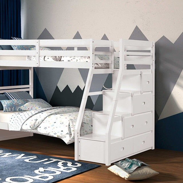 Ellington Twin/Full Bunk Bed, White