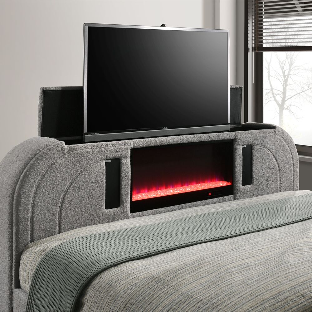 Shelyn EK Bed w/LED, TV Stand, Fireplace & Bluetooth – view 5
