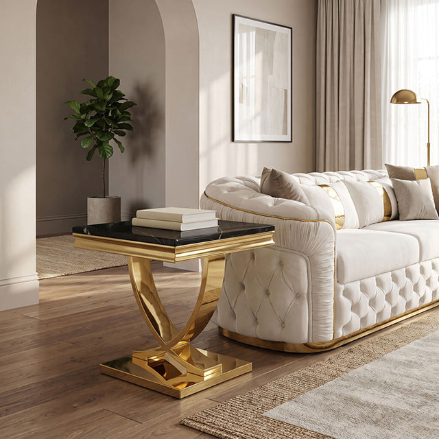 Wettingen End Table, Black/Gold - view 4