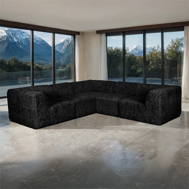 Nappi L-Sectional, Black - view 3