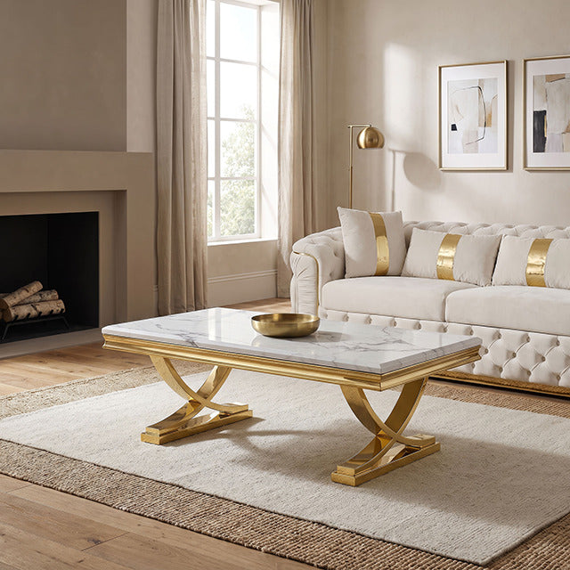 Wettingen Coffee Table, Gold/White - view 3