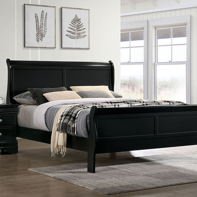 Louis Philippe 5 Pc Queen Bedroom Set, Black