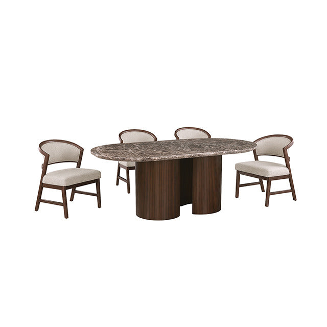 Narvik 5 Pc. Dining Table Set, Dark Brown/Walnut - view 3