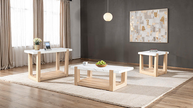 Sundbry End Table, White/Natural - view 2