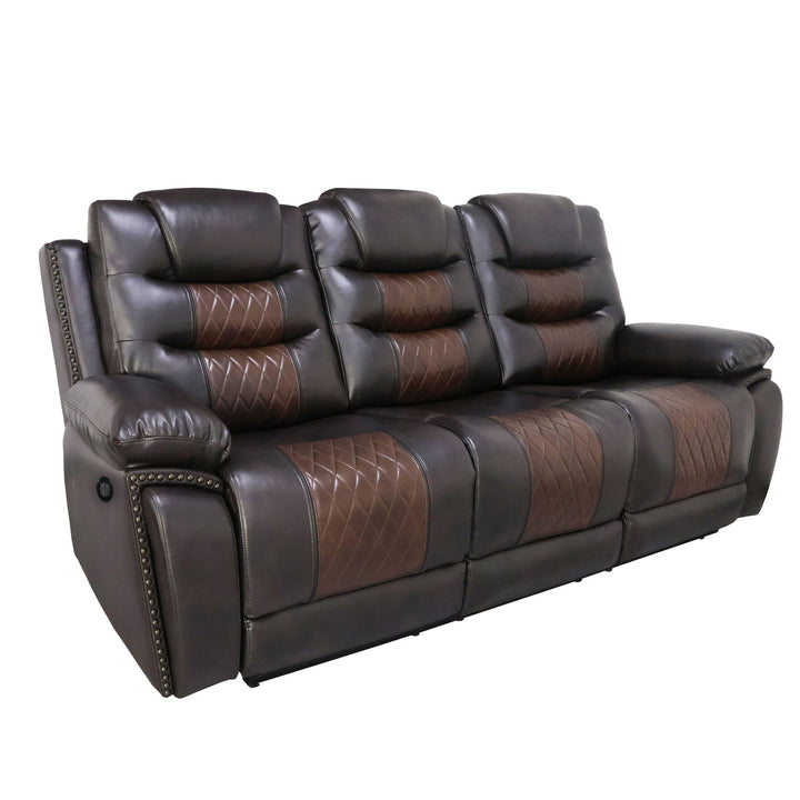 Nikko  Sofa W/pwr Fr-Brown