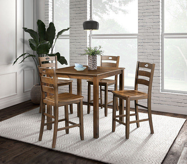 Lubbock 5 Pc. Counter Ht. Table Set, Walnut - view 2