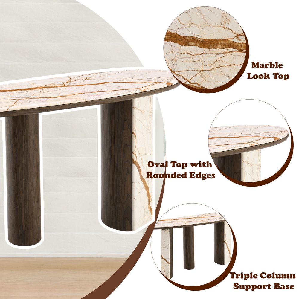 Haidar Console Table with Marble Top