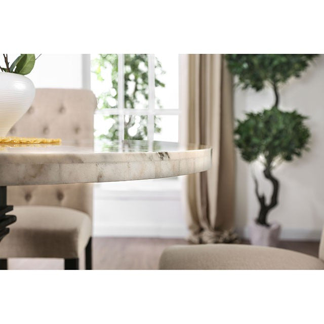 Elfredo 5 Pc Dining Table Set, White/Antique Black - view 8