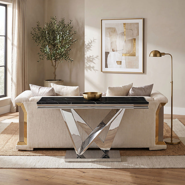 Villarsglane Sofa Table, Black/Chrome - view 3
