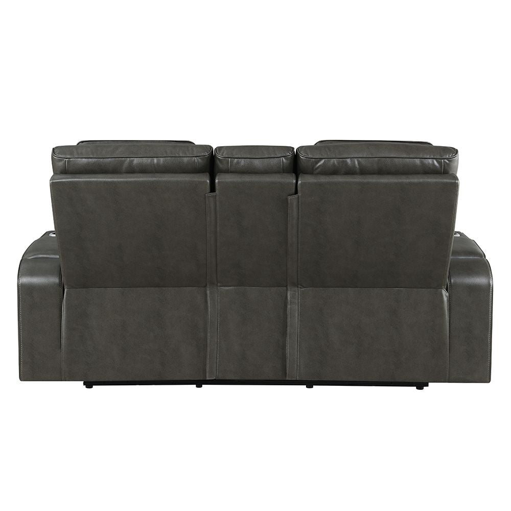 Taddeo Power Motion Loveseat w/Console, Speaker, USB, Wireless Charger & LED – view 6
