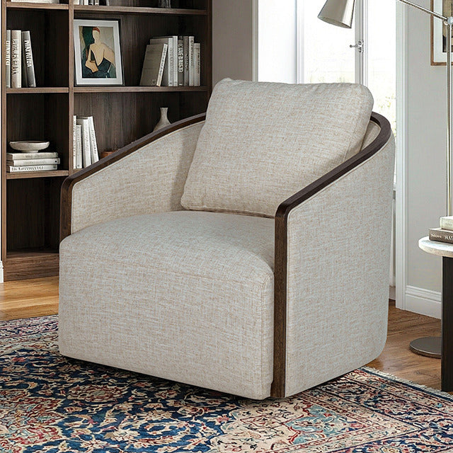 Zebina Swivel Chair, Khaki - view 2