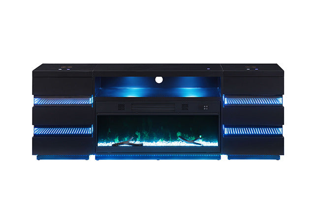Terni Tv Stand W/ Fireplace, Black - view 11