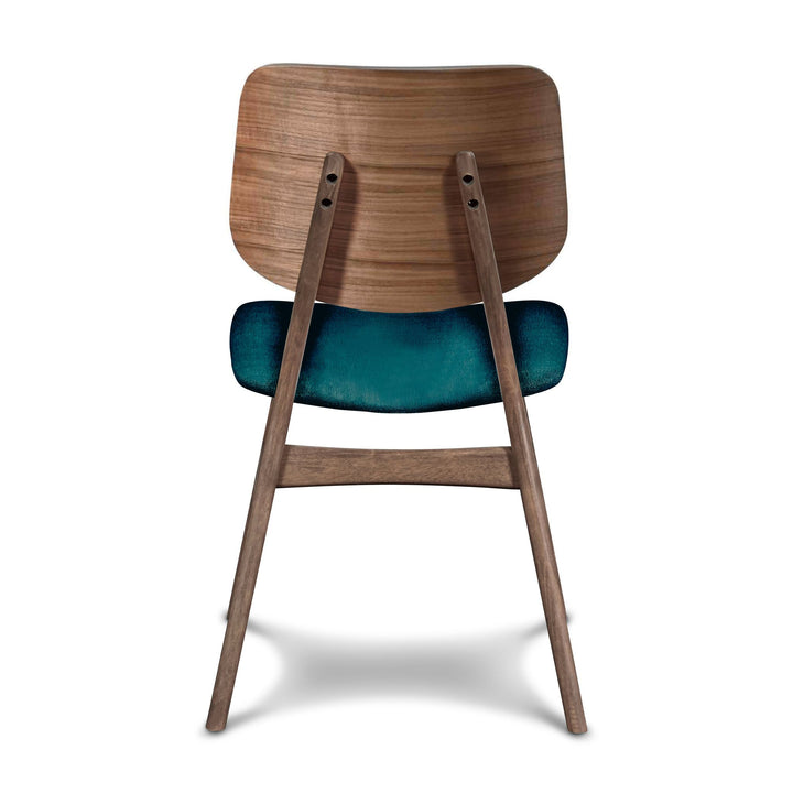 Oscar Chair With Teal Cushion-Walnut