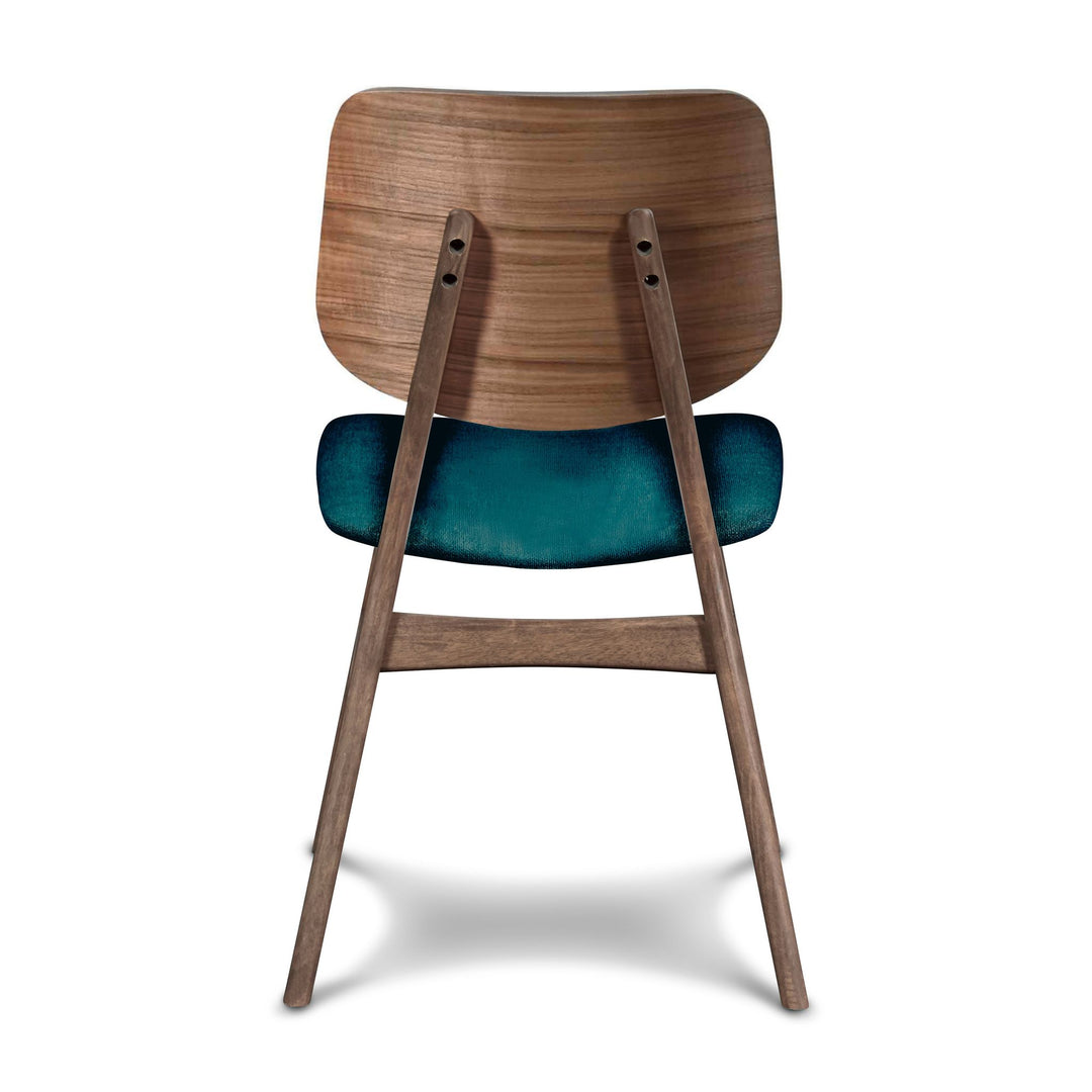 Oscar Chair With Teal Cushion-Walnut