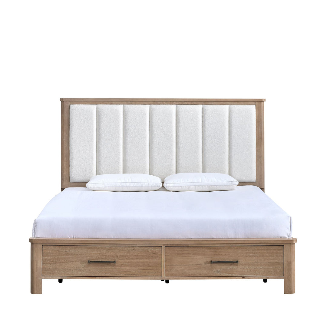 Anika 6/6 K Storage Footboard & Roll Out Slats-Natural