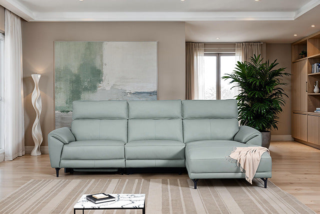 Theola Power Sectional, Right Chaise, Pale Blue - view 2
