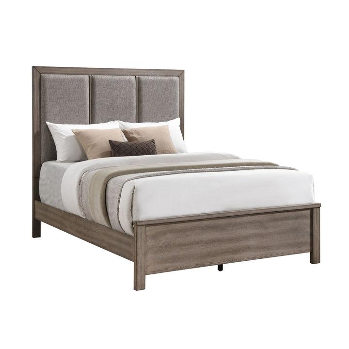 Harrisburg 5/0 Q Headboard, Footboard &amp; Slat Kit-Walnut