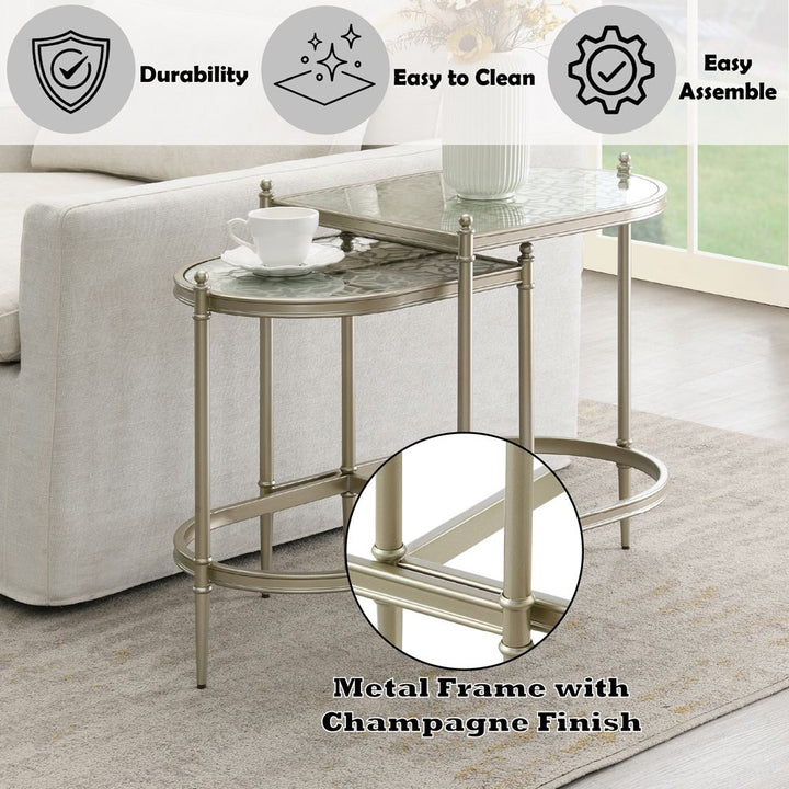 Zaba Nesting Table – features callout