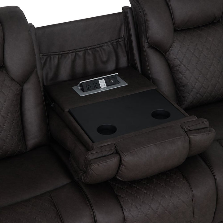 Wendell Power Motion Sofa with Dropdown Table, Storage, USB &amp; LED