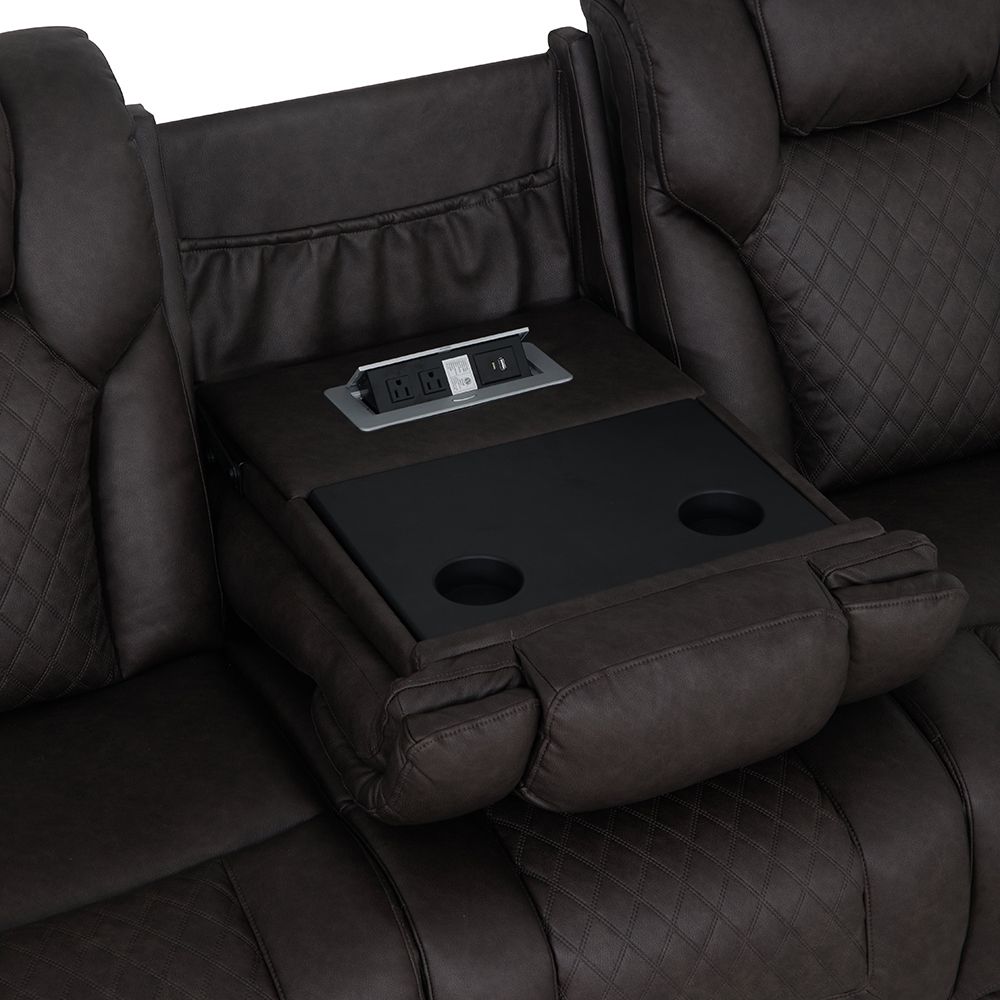 Wendell Power Motion Sofa with Dropdown Table, Storage, USB & LED