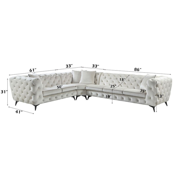 Atronia Sectional Sofa W/4 Pillows – dimensions diagram
