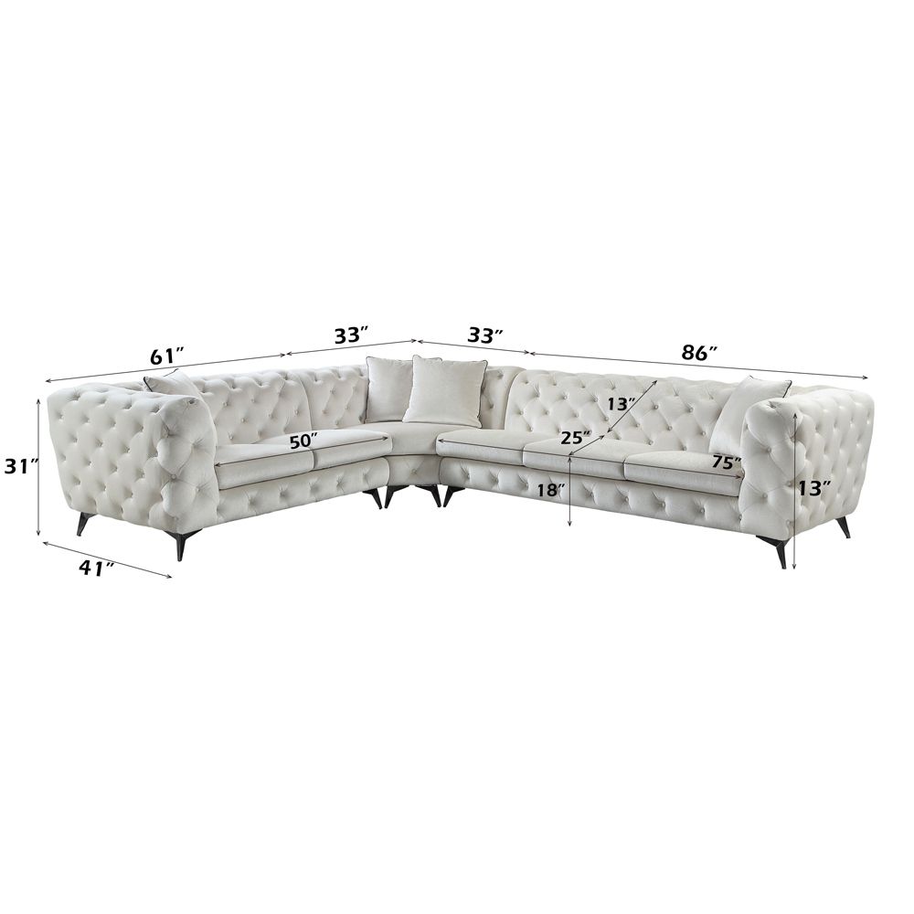 Atronia Sectional Sofa W/4 Pillows – dimensions diagram