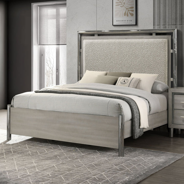 Lennox 5/0 Q Headboard, Footboard &amp; Slat Kit-Gray