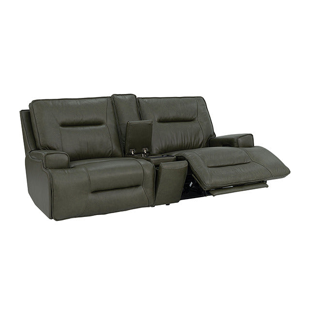 Dallas Oversized Power Loveseat, Dark Olive Green - view 3