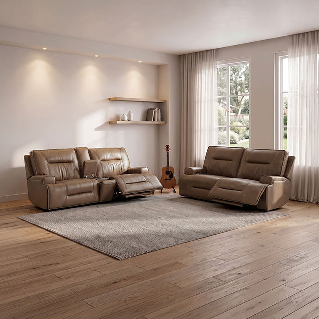 Dallas Oversized Power Sofa + Loveseat, Cocoa Brown - view 2