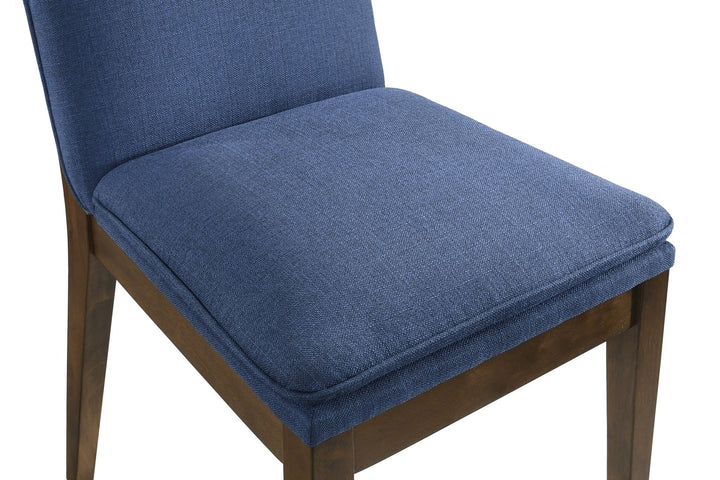 Maggie Dining Chair W/blue Cushion-Walnut