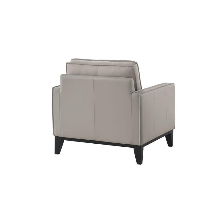 Aaron Leather Chair-Mist Gray