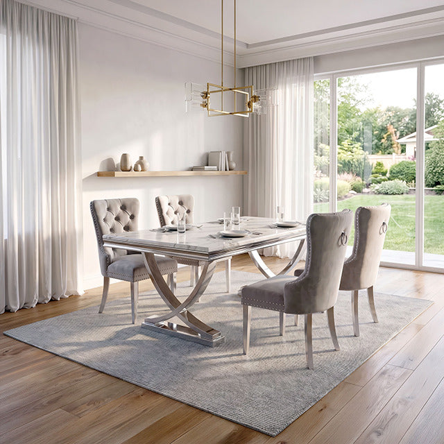 Wadenstil Dining Table, White/Chrome - view 6