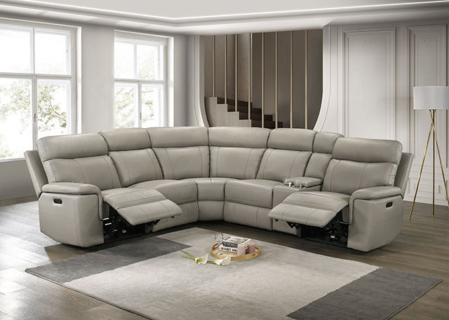Oliverus Power Sectional, Taupe - view 5