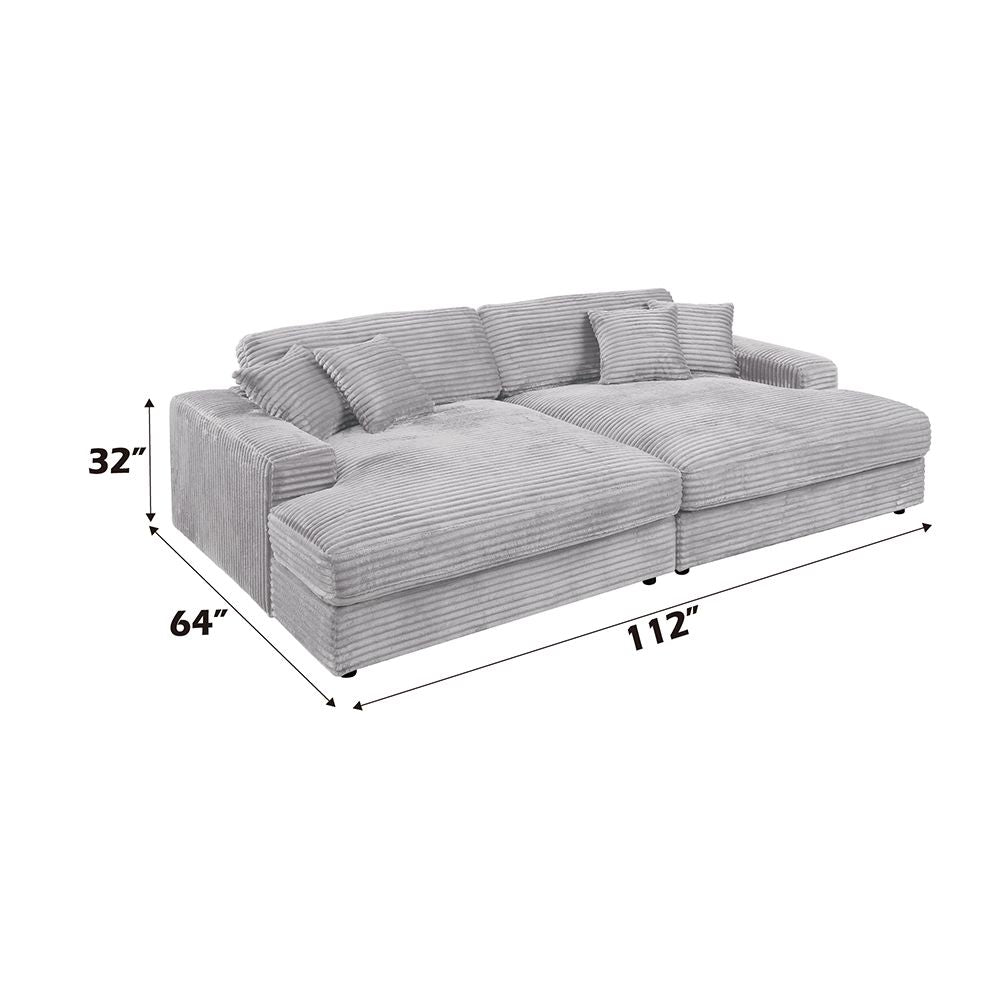 Hilde Sectional Sofa with 4 Pillows