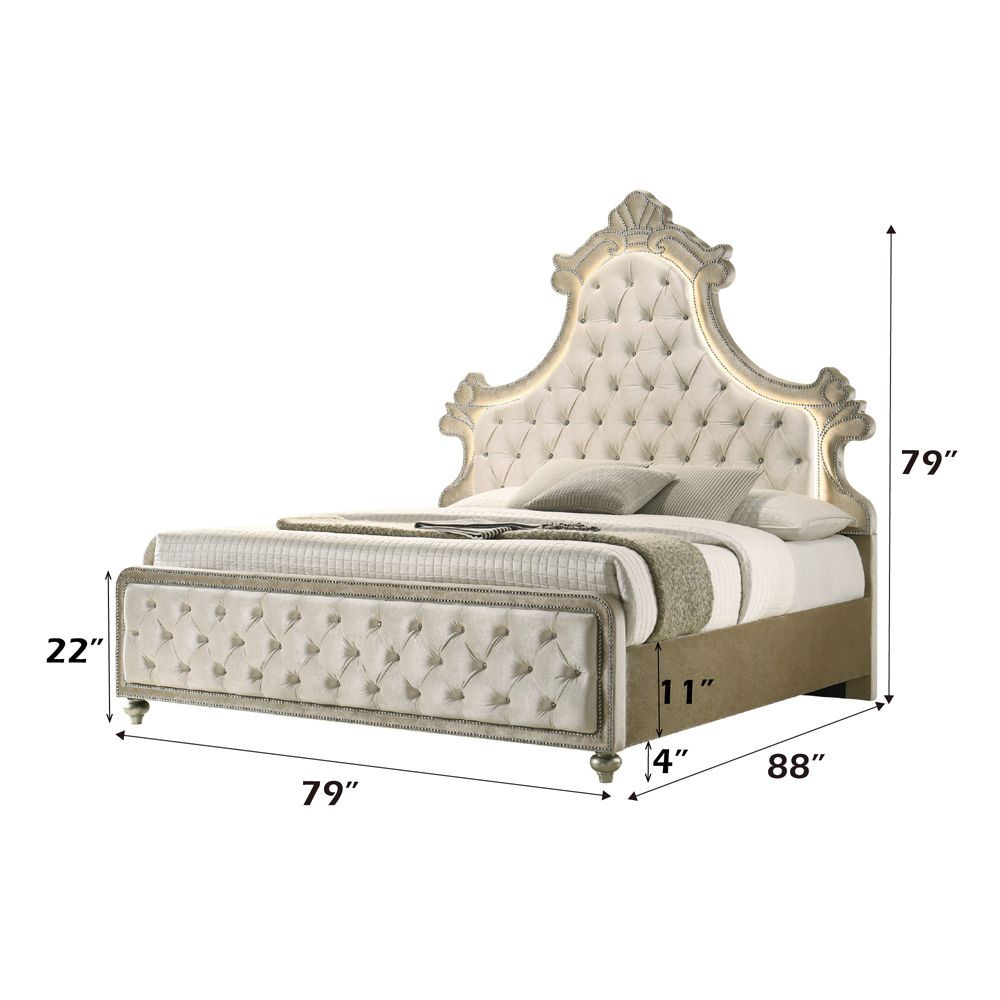 Lucienne Eastern King Bed with Led