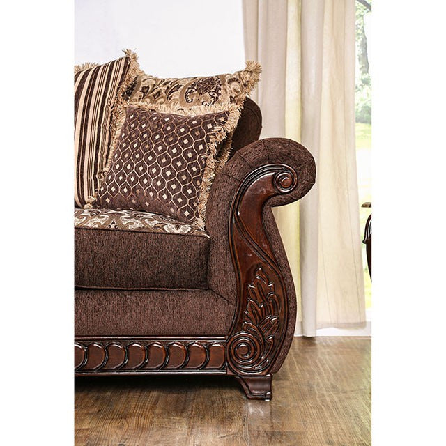 Tabitha Love Seat, Brown/Gold - view 3