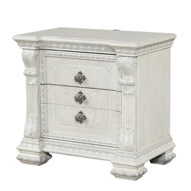 Promenade Nightstand, Wire-Brushed White