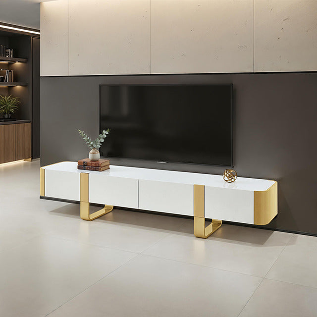 Larvik Tv Stand White W/ Gold Frame - view 6