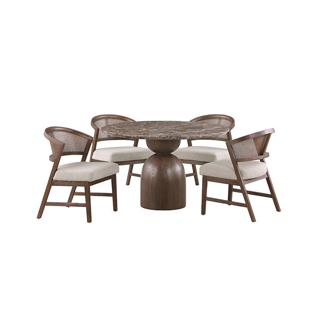 Cirava Round Dining Table, Dark Brown/Walnut - view 4