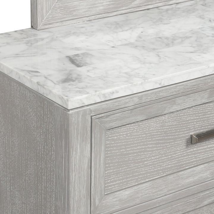 Fiona Landscape Mirror-Mist Gray