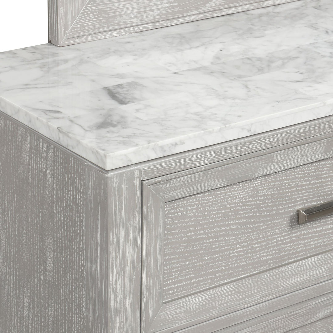 Fiona Landscape Mirror-Mist Gray