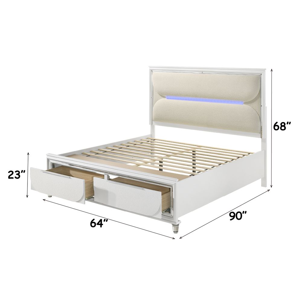 Tarian Queen Bed with LED & Storage