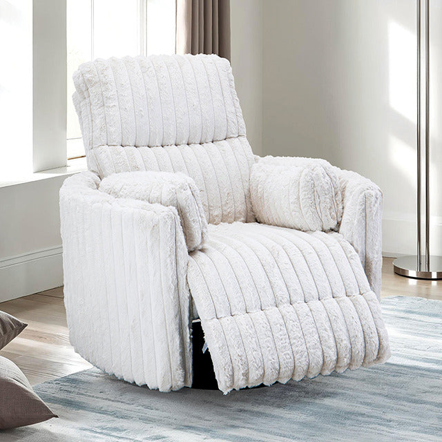 Belper Power Glider Recliner W/ Swivel, White