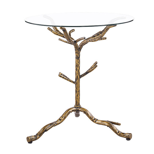 Sarna Side Table, Matte Gold