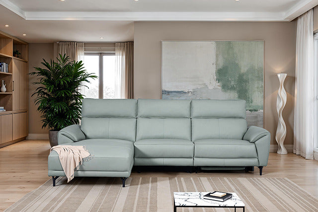 Theola Power Sectional, Left Chaise, Pale Blue - view 2