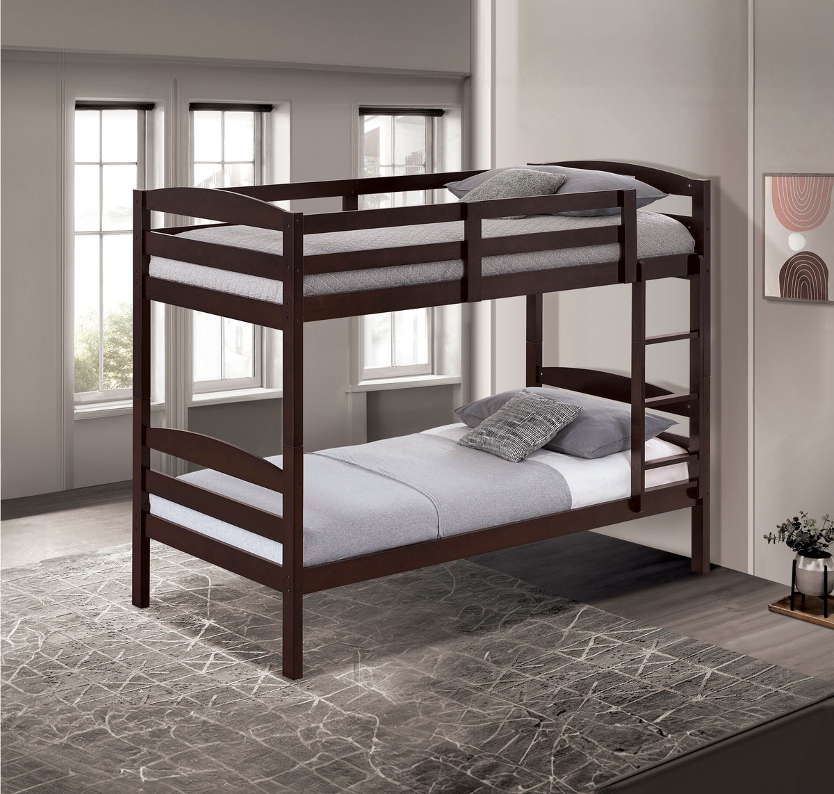 Finsbury Twin Twin Bunk Bed, Espresso - view 2