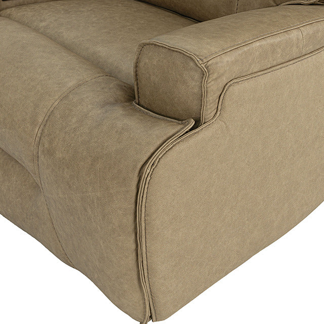 Dallas Oversized Power Loveseat, Warm Taupe - view 12