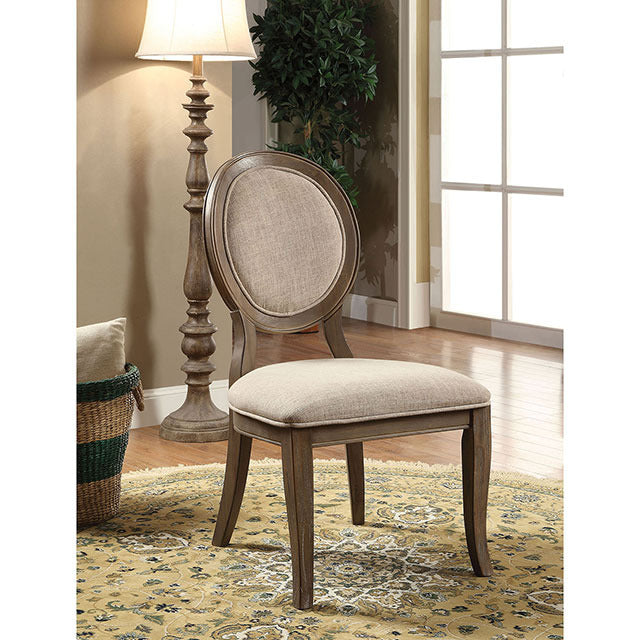 Kathryn Side Chair, Rustic Oak/Beige - view 5