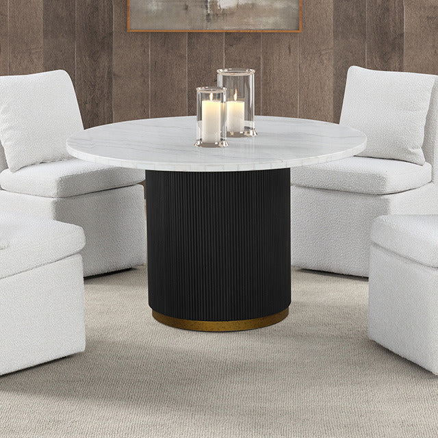 Varde 5 Pc Dining Table Set, Black/White