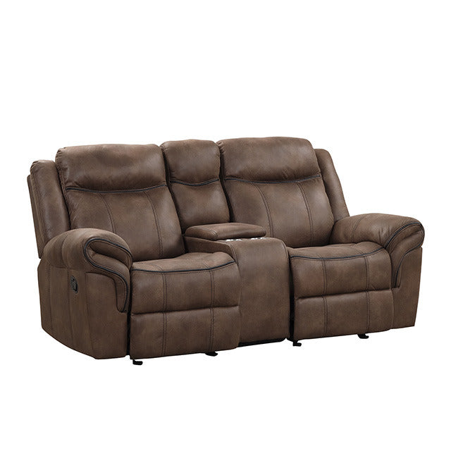 Agata Glider Recliner Loveseat, Brown